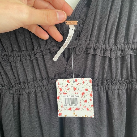 NWT NEW Free People Aries Deep Plunge V Neck Tank Top Tiered grunge vamp witchy - Picture 5 of 13